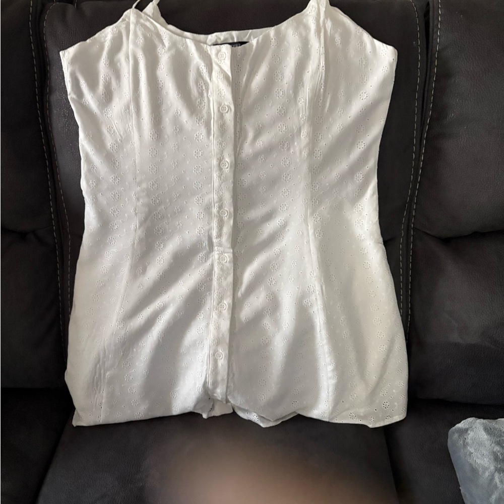 Forever 21 White Sleeveless Button-Up summer dress never worn